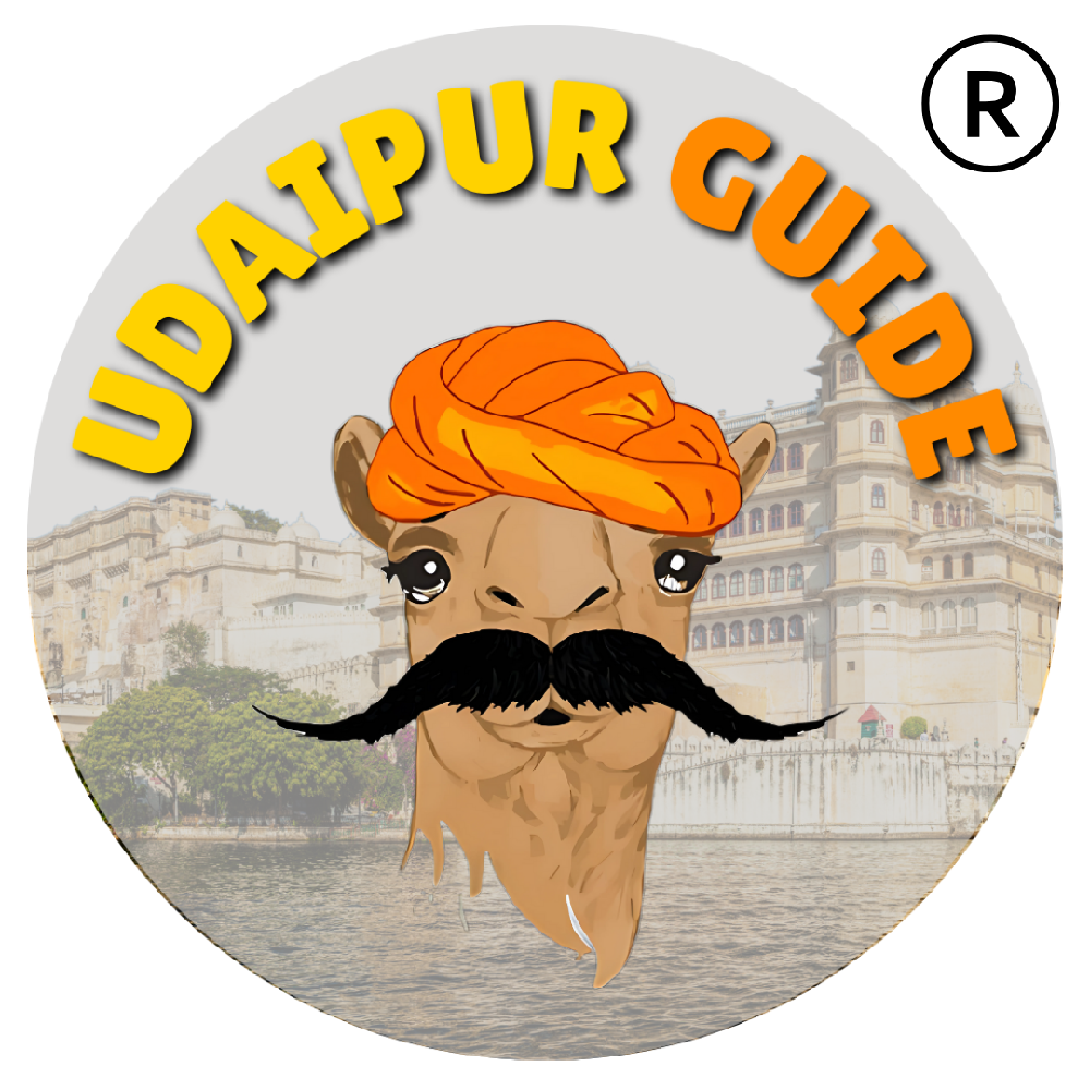 Uguide logo featuring a camel face, long mustache, and Rajasthani turban, symbolizing Rajasthan’s travel culture